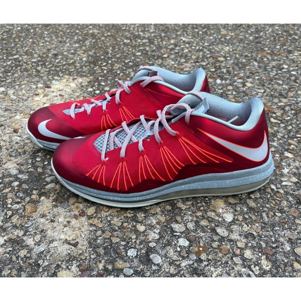 Nike LeBron X Low Ohio State LE XX13 579765-600 Size 13 Red Gray Basketball
